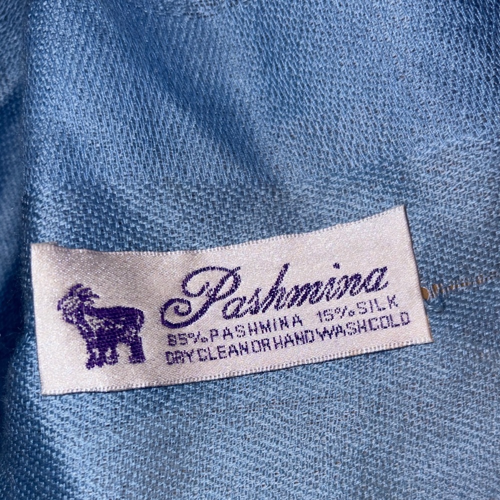 Pashmina Elegant Sky Blue Wrap - Picture 5 of 7